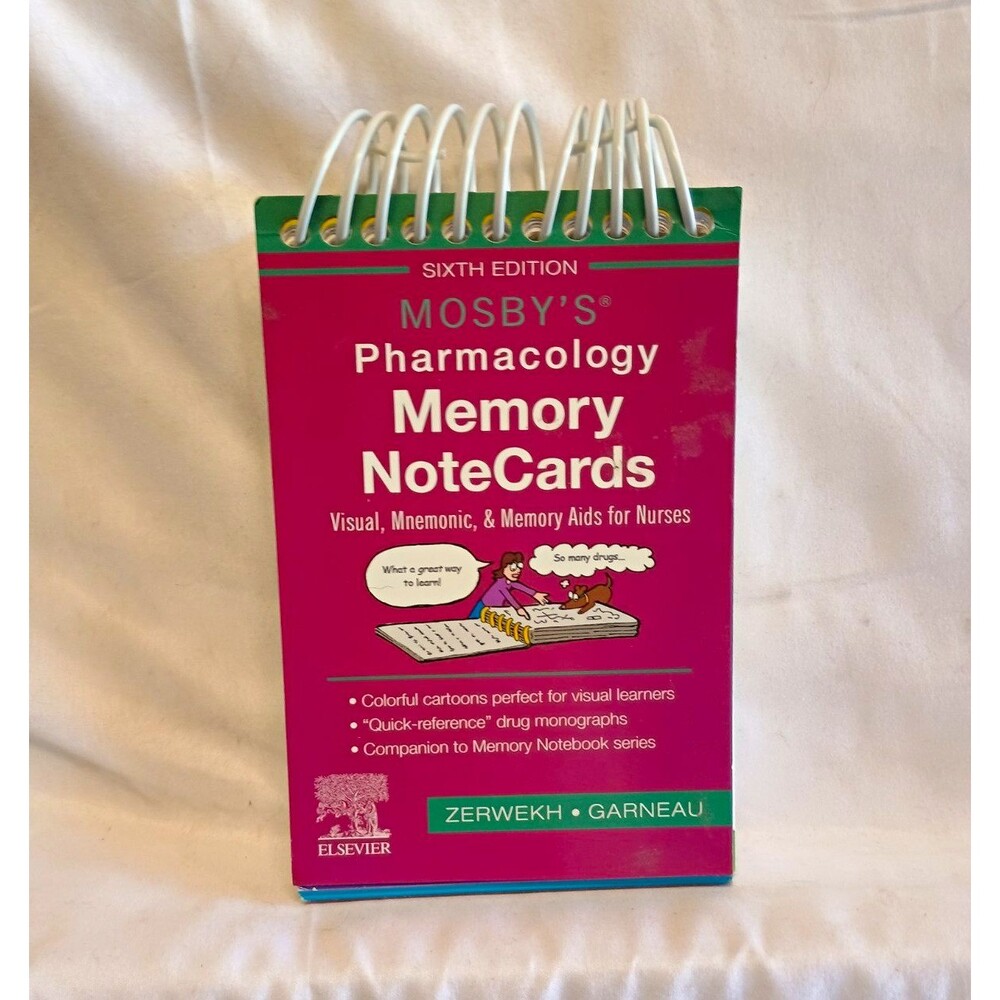Mosby's Pharmacology Memory NoteCards 6th Ed Zerwekh Garneau Ring Bound